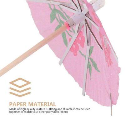 40 Pcs Paper Umbrella Picks Cocktail Sticks Drink Umbrellas