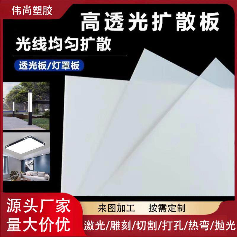 亚克力扩散板乳白 LED灯罩有机玻璃画板导光板吊顶板透光板磨砂板