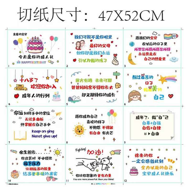 高考中考励志加油祝福百日誓师贺卡片父母送儿子女儿成人礼生日礼