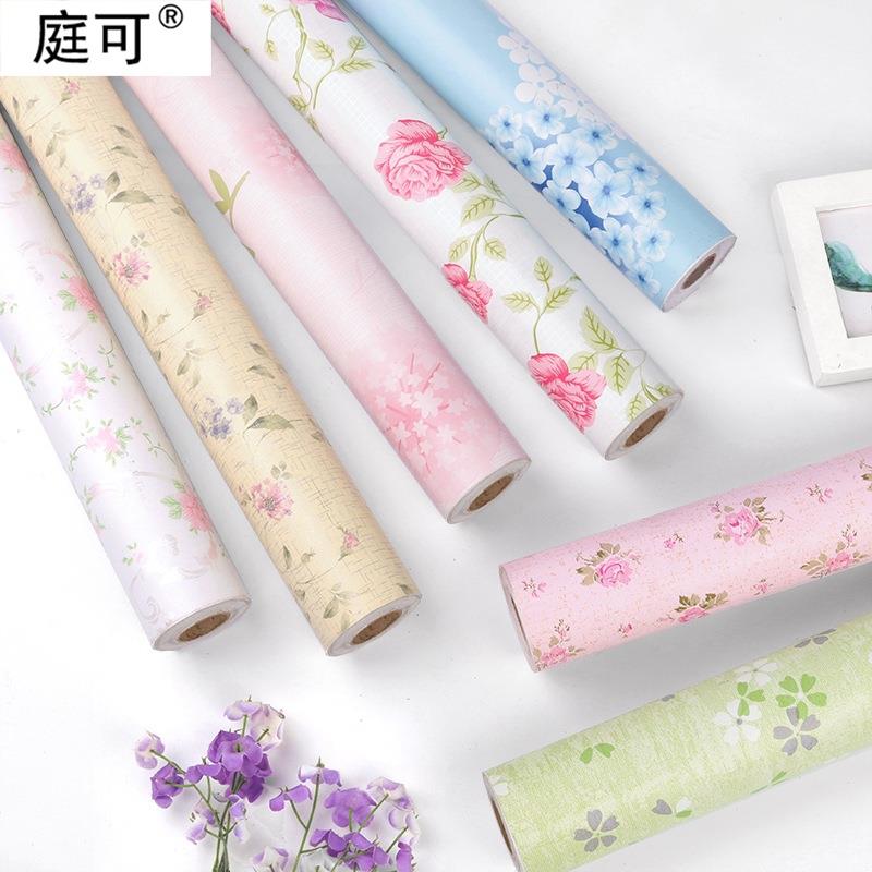 墙纸自粘防水10米出租屋改造墙面装饰贴纸卧室温馨宿舍壁纸碎花
