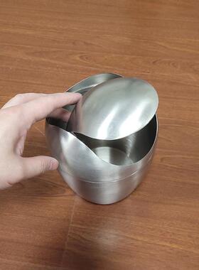 30不锈钢蛋形垃圾桶创意蛋式形摇ZAI4盖桌面你迷办公室装废纸垃圾