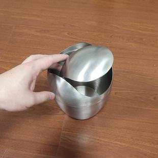 3废面纸 桌迷你办公室装 0A249 新4不锈钢蛋形垃圾创桶意蛋形摇盖式