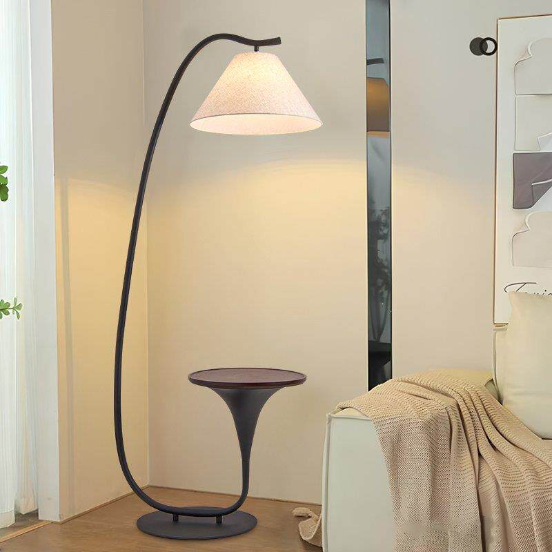 现代轻奢落地灯客厅高级感沙发旁边几置物架创意设计师中古氛围灯