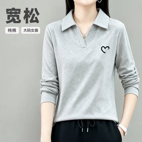 秋季新款POLO衫大码女装胖MM上衣