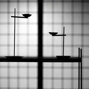 大岸堂日式 饰禅意 铁艺烛台油灯台复古摆件铁艺蜡烛台架民宿茶室装