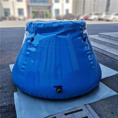 抢险天蓝色0.5m³软体储水罐可折叠移动PVC储水袋民政救灾蓄水池