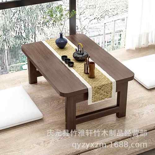 折叠桌楠竹炕桌家用实木榻榻米小茶几飘窗桌床上学习书桌电脑矮桌