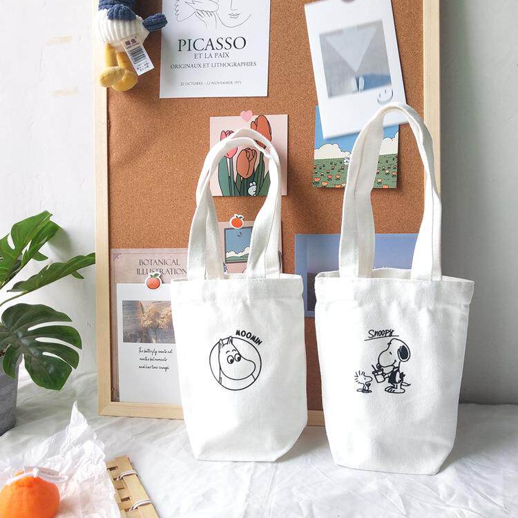 帆布杯套便携手提保温水杯奶茶饮料咖啡通用小拎包敞口伞套收纳袋