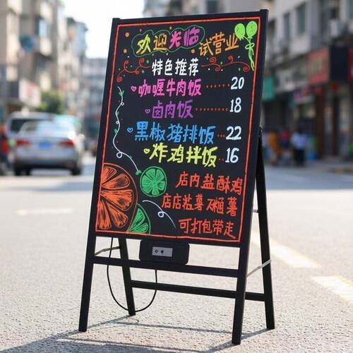 发光小黑板店铺用夜光广告牌摆摊展示牌手写招牌LED电子荧光板屏