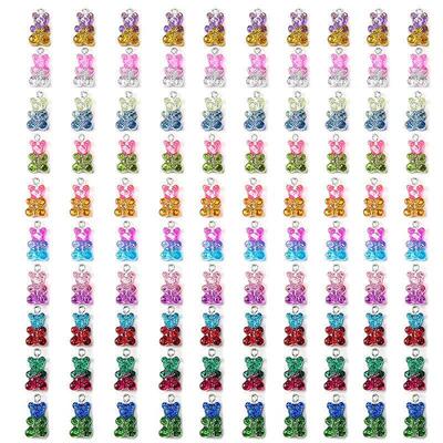 10pcs Resin Bear Charms Flatback Gummy Bear Glitter Cabochon