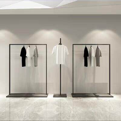 服装店铁艺简易展示架落地式男女服装挂衣架子正挂陈列侧挂货架
