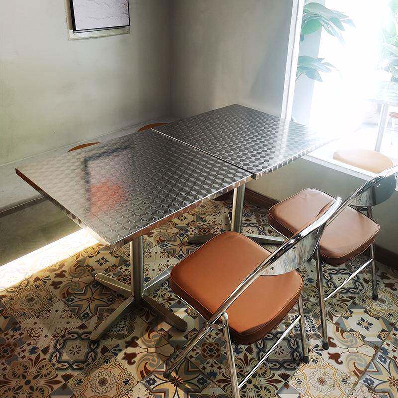商用餐厅不锈钢工业风火锅店桌椅组合餐饮烤肉店麻辣烫快餐厅桌椅