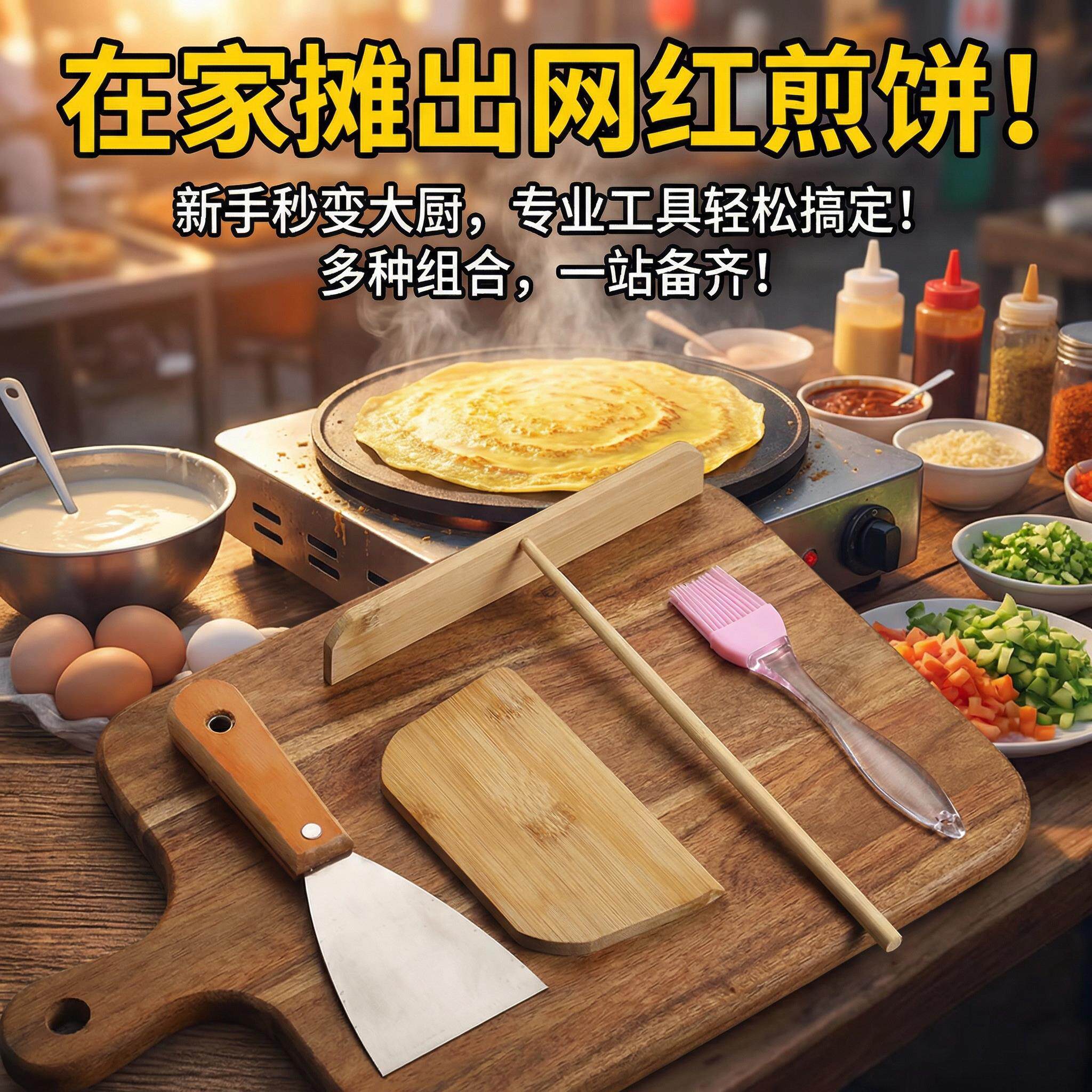 商用杂粮煎饼果子工具摊煎饼神器家用做鸡蛋饼大号木刮子烙饼刮板