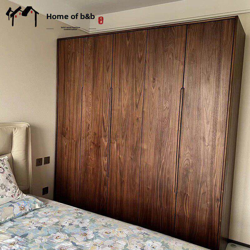 北美黑胡桃原木衣柜全实木一门到顶大衣柜斯堪的纳维亚简单的中世