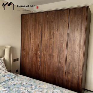 北美黑胡桃原木衣柜全实木一门到顶大衣柜斯堪的纳维亚简单的中世