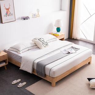 榻榻米无床头实木床架无环靠榻榻米背排骨架床全主卧床低床保双人