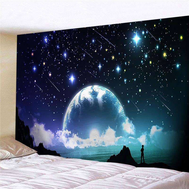 超大挂毯彩色星空风景墙壁装饰挂布直播背景布床头卧室遮挡帘ins