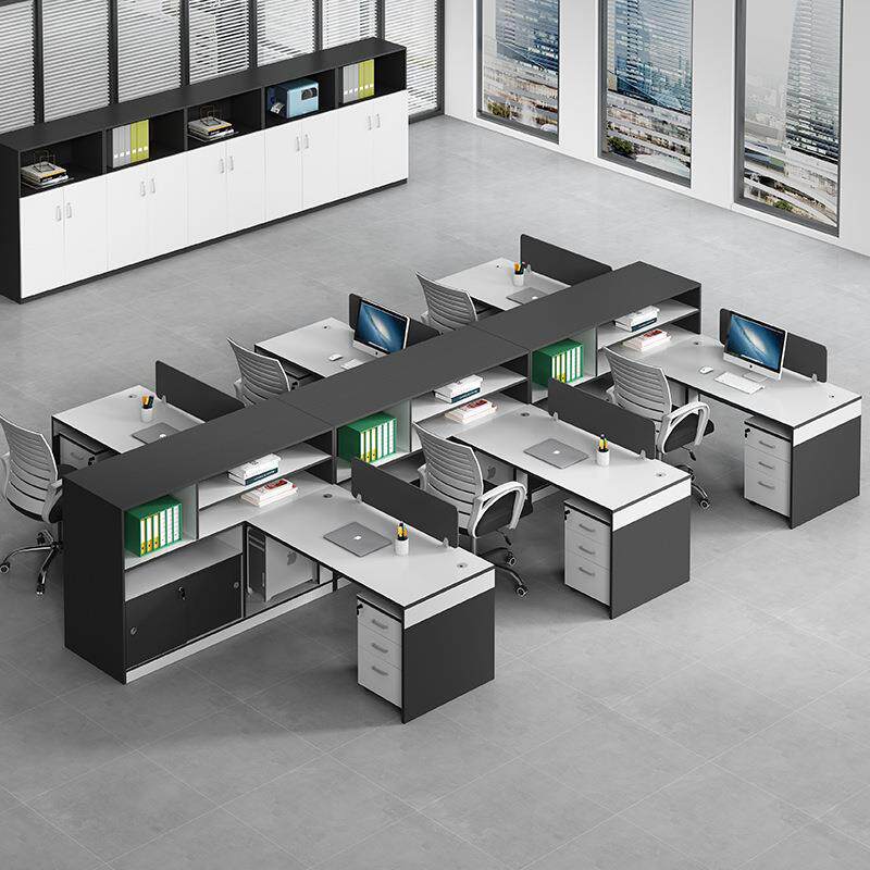 新款直销简约现代职员办公桌椅组合4人位屏风办公桌6人隔断卡座工