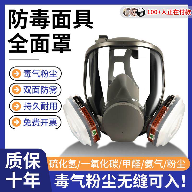 6800防毒面具全面罩喷漆打磨化工气体全脸护罩专用防护头罩防尘罩