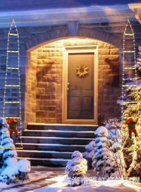 ED太阳能灯串诞老人爬圣L梯挂房间灯装饰灯SOV户外防水屋檐氛围彩