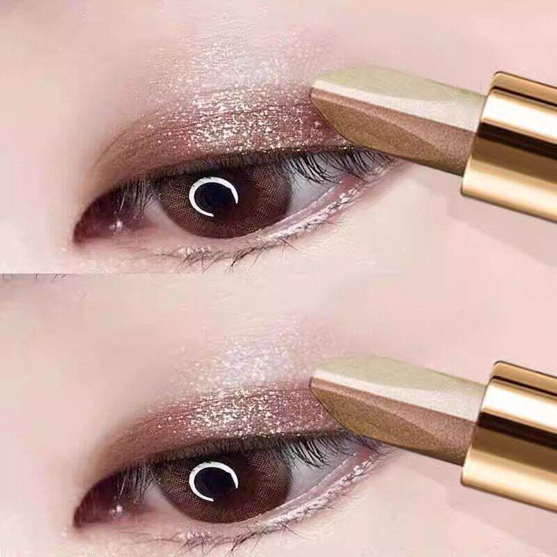 推荐懒人双色眼影棒不晕染一抹成型珠光大地色初学者新款