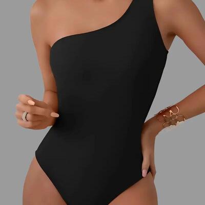 Women One Swimsuit Shoulder Bathing Suit Tummy Control