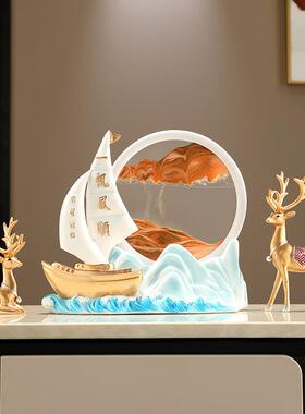 一帆风顺帆船摆件轻奢档WPR家居漏客厅电柜高视酒办公桌装饰沙流