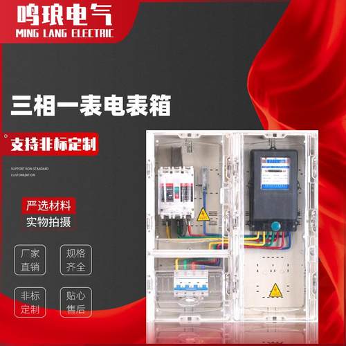 厂家供应三相一表带主控PC透明塑料挂壁式非金属计量电表箱
