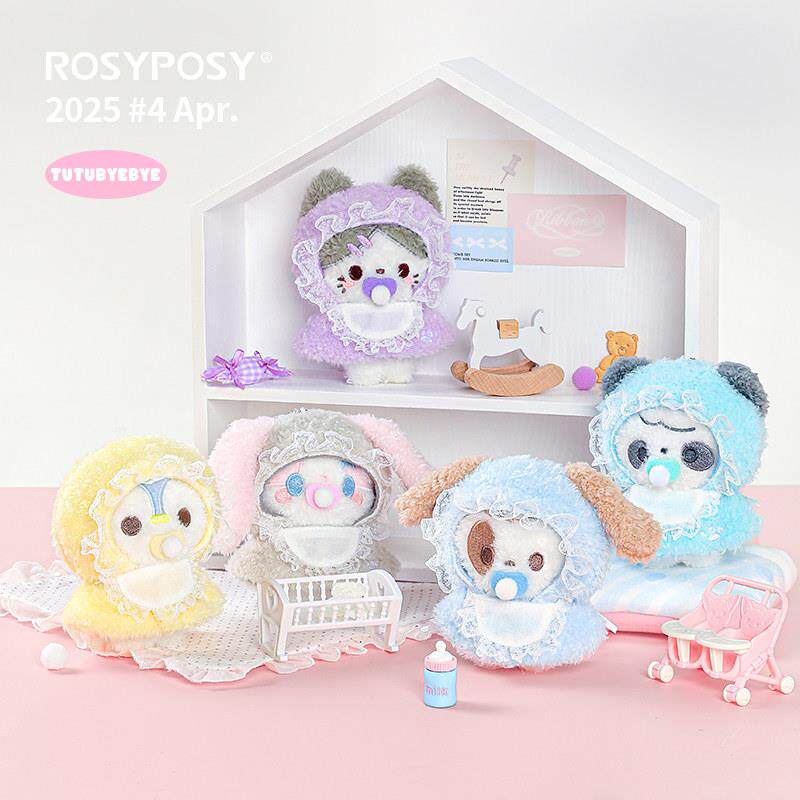 「娃衣可脱!奶嘴小鼻嘎」ROSYPOSY柔设宝宝挂件毛绒10cm小公仔