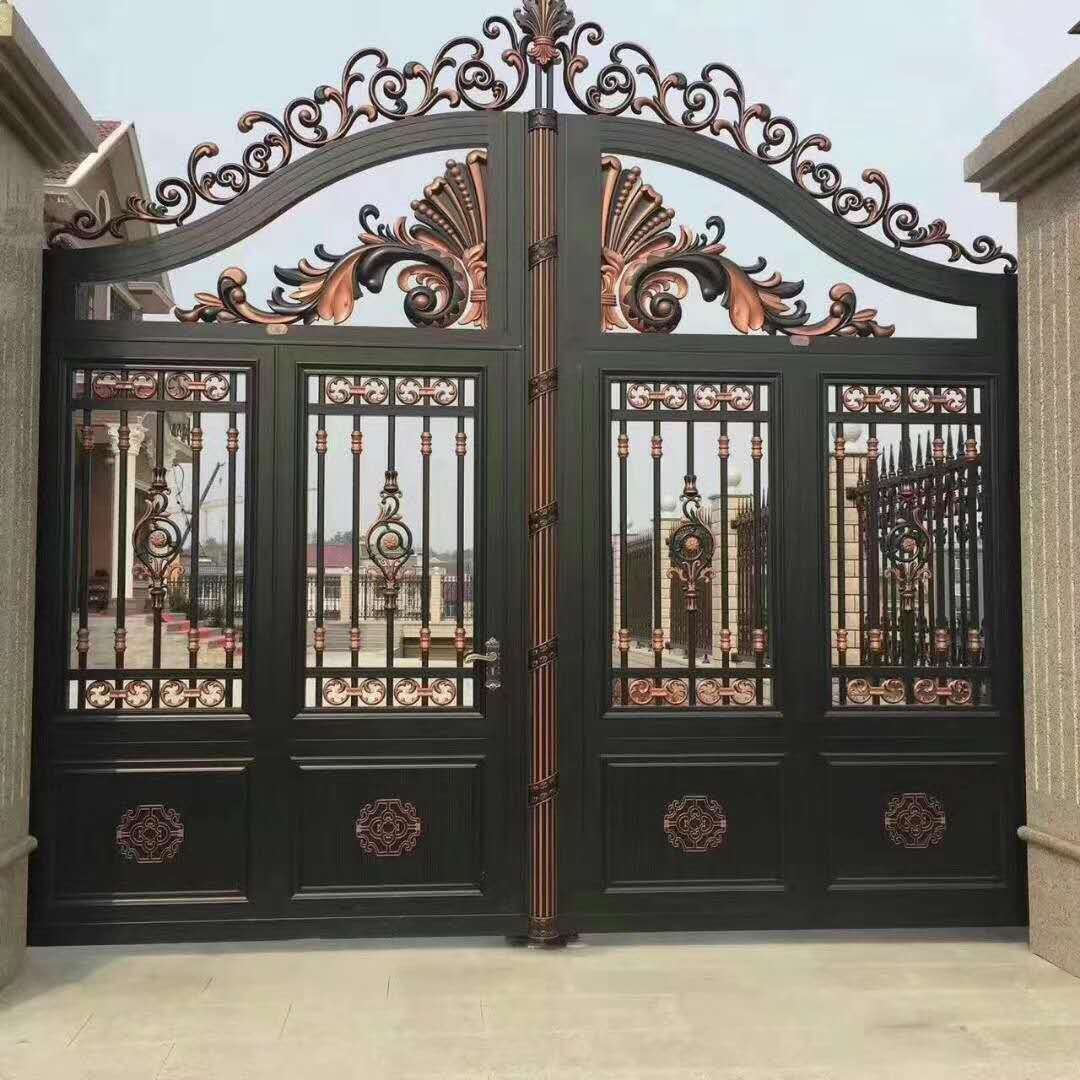 厂家销售铝合金艺术门铁艺大门庭院门款式新颖入户门现代进户