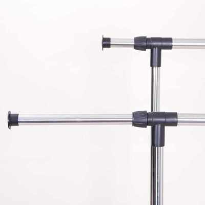 双杠落地式晾衣架带滑轮可移动室内外晾晒架可伸缩晒衣架