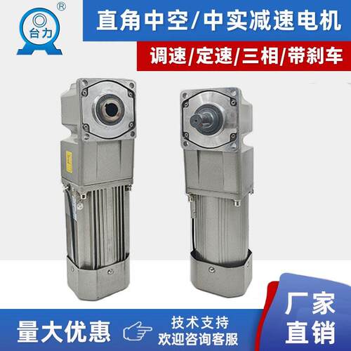 台力直角减速电机220v小型380v中空/中实齿轮调速马达一体25-750W