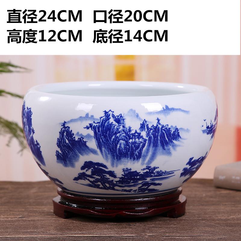 高档景鱼德镇陶瓷缸碗莲荷睡莲盆大号乌龟鱼养盆家用手绘桌面水仙