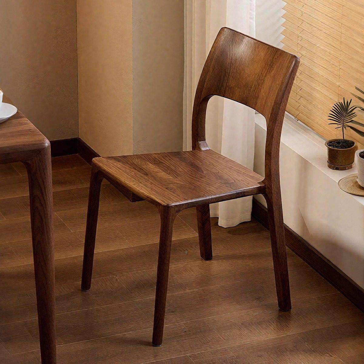 实木餐椅家用靠背椅胡桃色白蜡木餐桌椅休闲茶桌椅子吃饭木头凳子,住宅家具,餐椅,淘宝优惠券,粉丝福利购,淘宝优惠卷