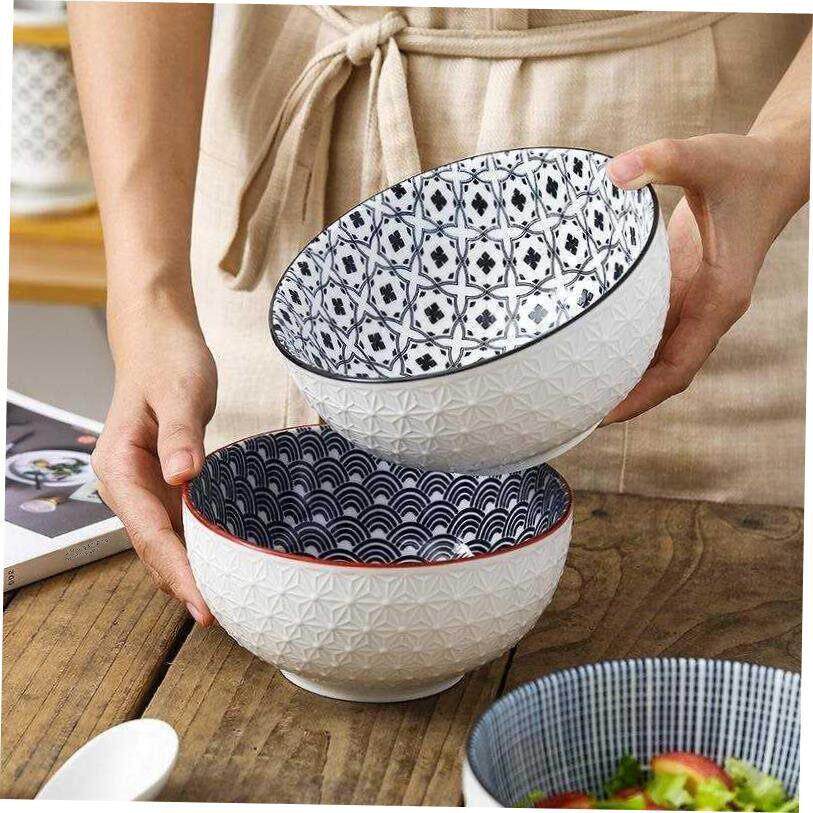 Nordic style 6 inch soup bowl restaurant ramen salad bowl - 实物图