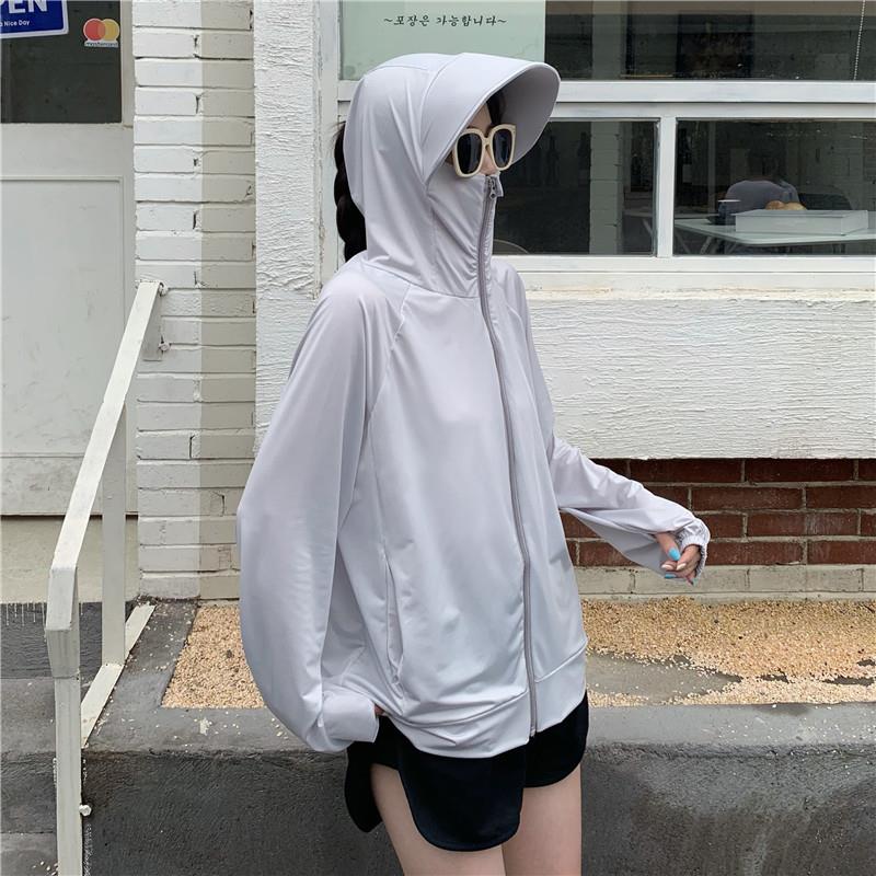 防晒衣女夏季薄款外套防紫外线透气防晒服罩衫冰丝开衫骑车电动车