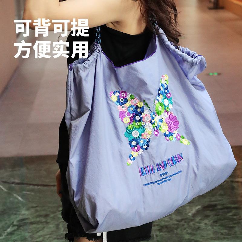 跨境刺绣购物袋便携环保购物袋买菜包手提大号购物袋大容量收纳袋