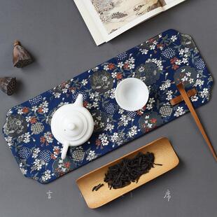 烫金印花手工小尺寸茶席布艺壶垫杯垫中式茶道功夫茶台布个人品茗