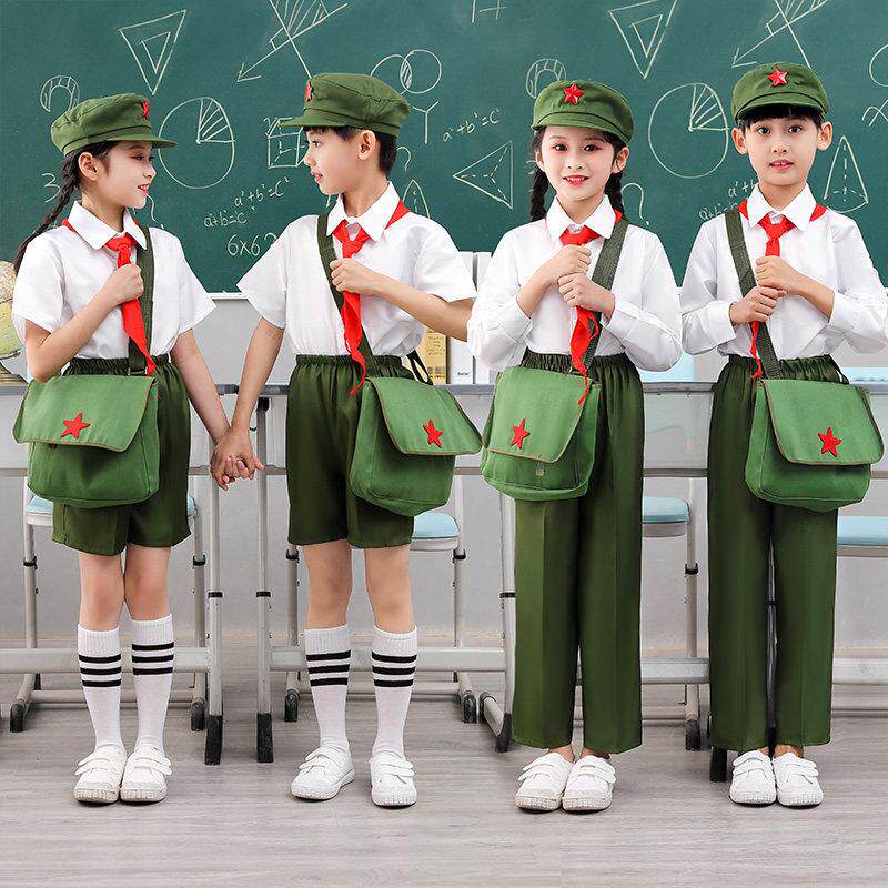 小雷锋闪闪的红星舞蹈服男女童红歌爱国知青小红军套装合唱演出服