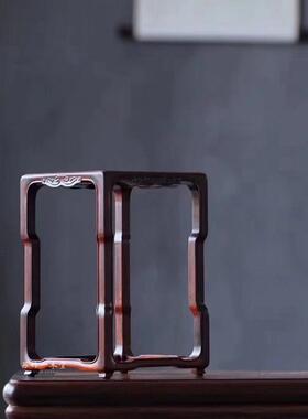 大红酸枝明清古典瓷器奇石盆景香炉木雕工艺品摆饰几架底座