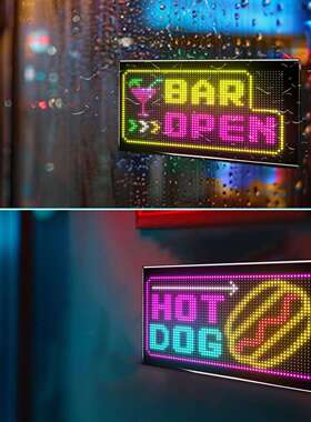 ED全彩示门店招牌屏滚动走显字L双排免安装显示显示器HRP-3264投