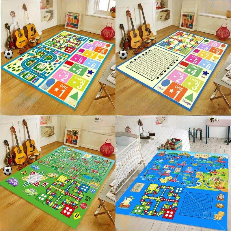 亲子互动儿童飞行象棋游戏卡通地板垫跳房子地毯儿童房间家庭婴儿
