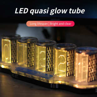 2023新款 热销RGB拟辉光管时钟桌面创意摆件数字时钟 电商款