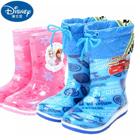 迪士尼儿童雨鞋秋冬加厚保暖雨靴，男童女孩小学生，防滑水鞋高筒胶鞋