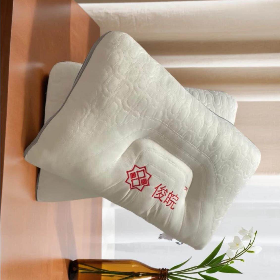 纤维枕芯护颈枕高颈家用棉花枕48x74cm枕头枕芯不塌一对装升级款A