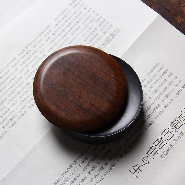 正品4寸5寸带盖天然毛石小头安徽歙砚宣砚素心墨海台砚学生便携磨