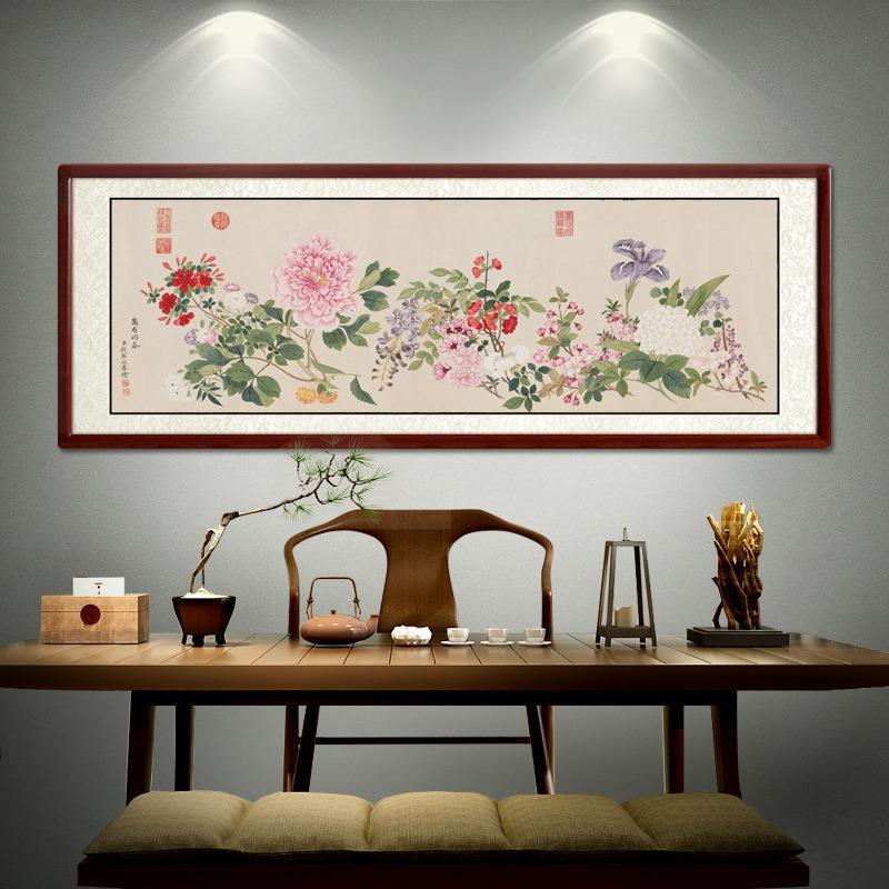 名画万有同春图十字绣2024新款线绣客厅国画花开富贵客厅卧室书房