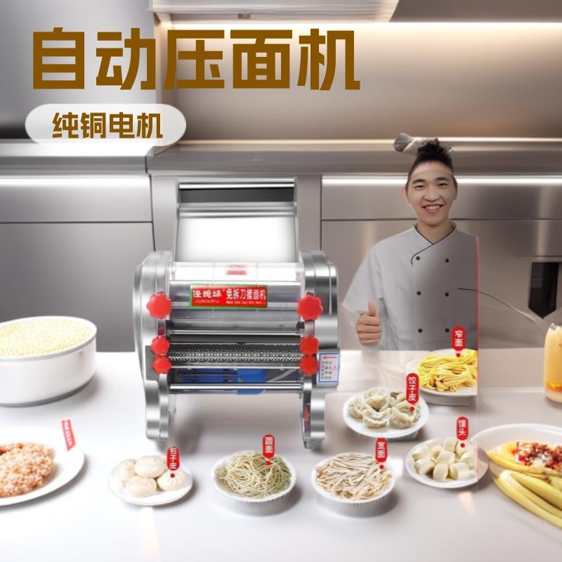 俊媳妇牌电动压面机小型家用面条机不锈钢压面机家用自动商用铜线