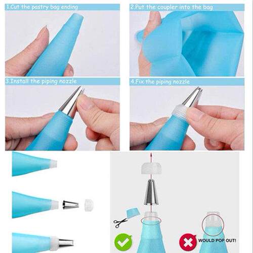 Piping Bag and Tips Cake Decorating Baking Kit Cupcake