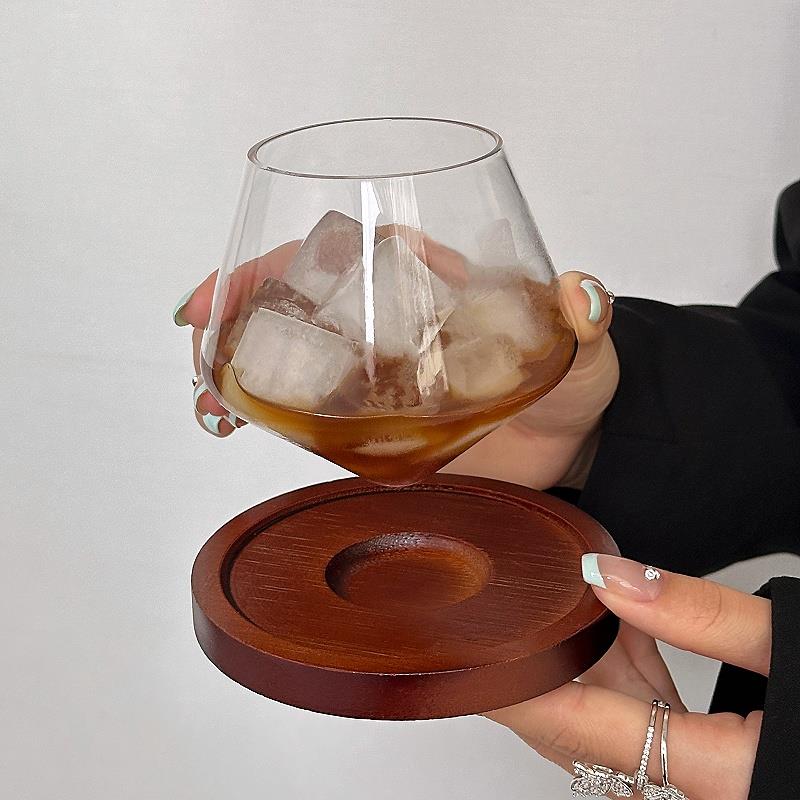 威士忌旋转酒杯复古创意不倒翁水晶玻璃杯冰